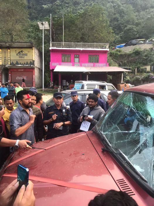 Rabi Lamichhane’s car vandalised in Muglin; RSP blames government for failing to deliver election security